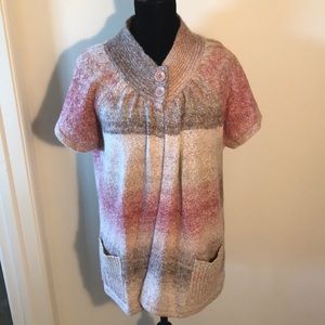 Dress barn pink & cream sweater size 14/16